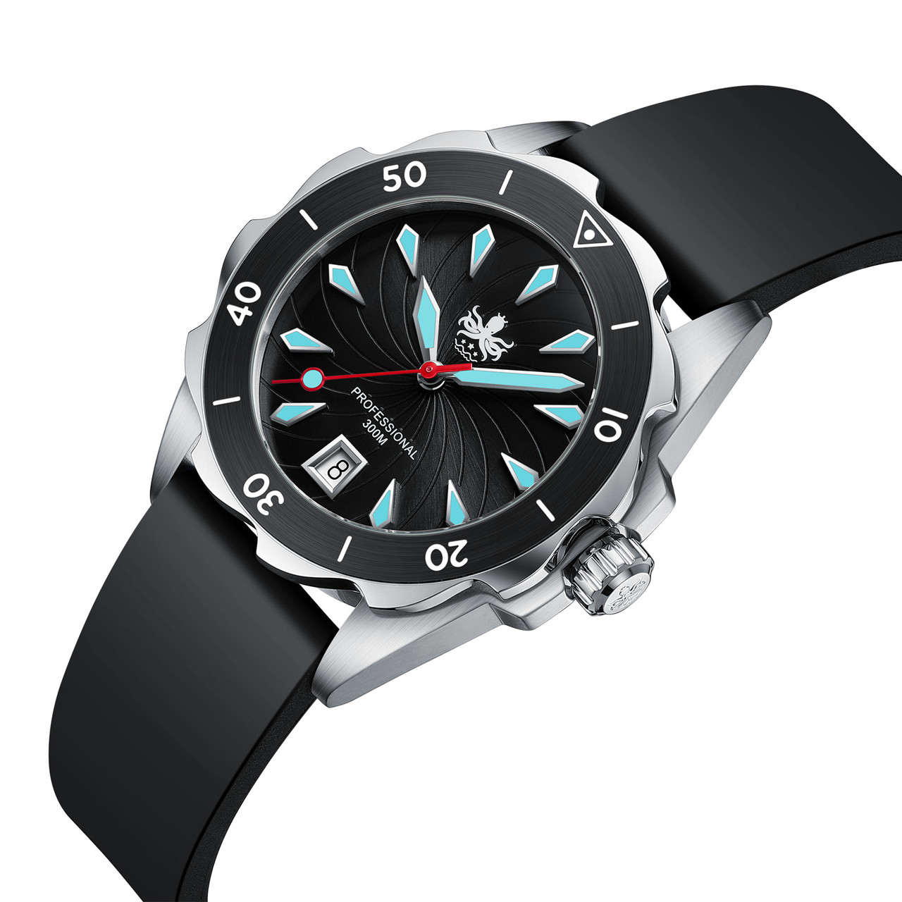 PHOIBOS SEA NYMPH 300M Quartz Lady Diver Watch PX021C Black