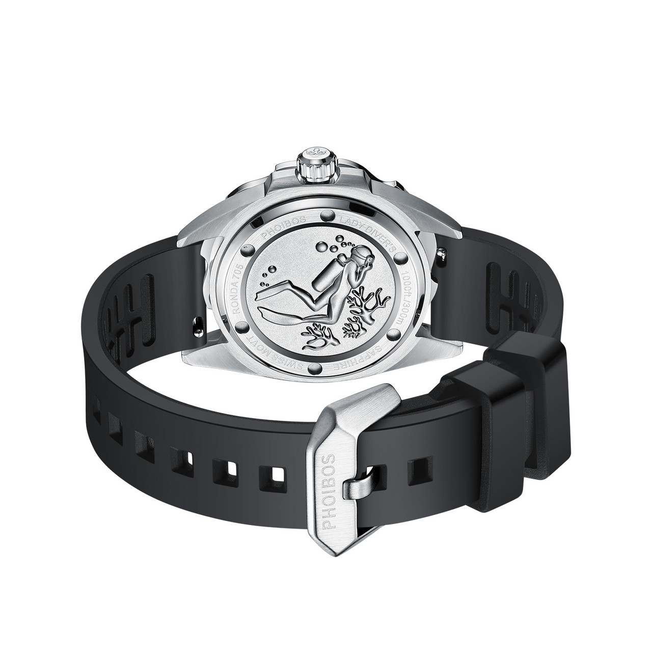 PHOIBOS SEA NYMPH 300M Quartz Lady Diver Watch PX021D Orange