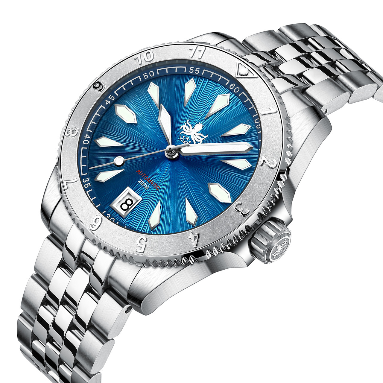 ビビィ PHOIBOS Voyager 200M Automatic Diver Watch PY026B Sunray Blue