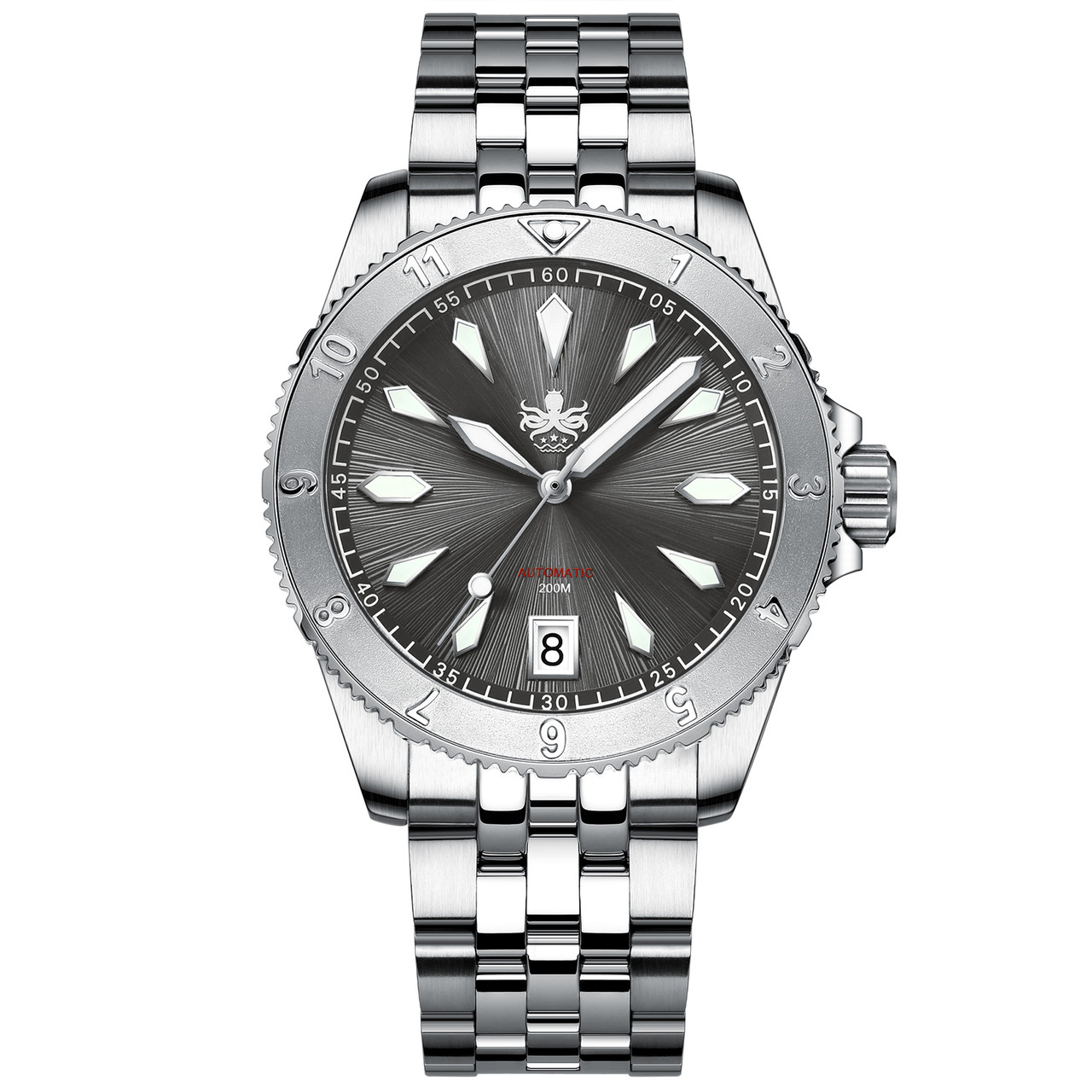 PHOIBOS Voyager 200M Automatic Diver Watch PY026E Sunray Gray