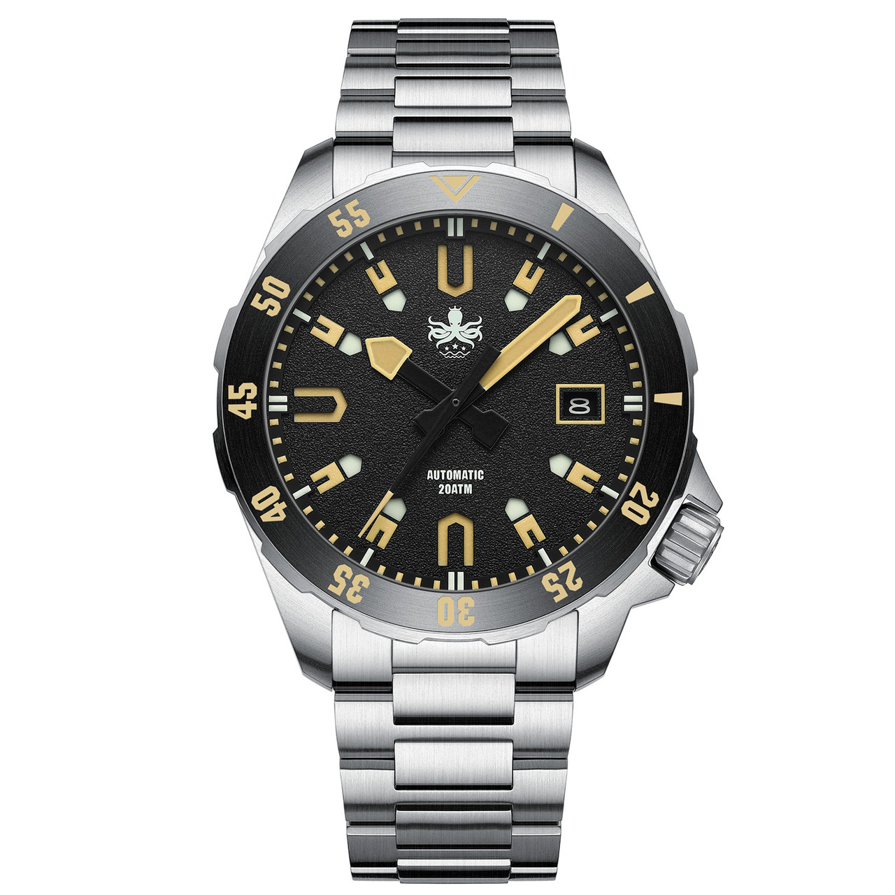 ふぃろ　オロビアンコ PHOIBOS APOLLO DLC 200M Automatic Diver Watch PY056DX Grey