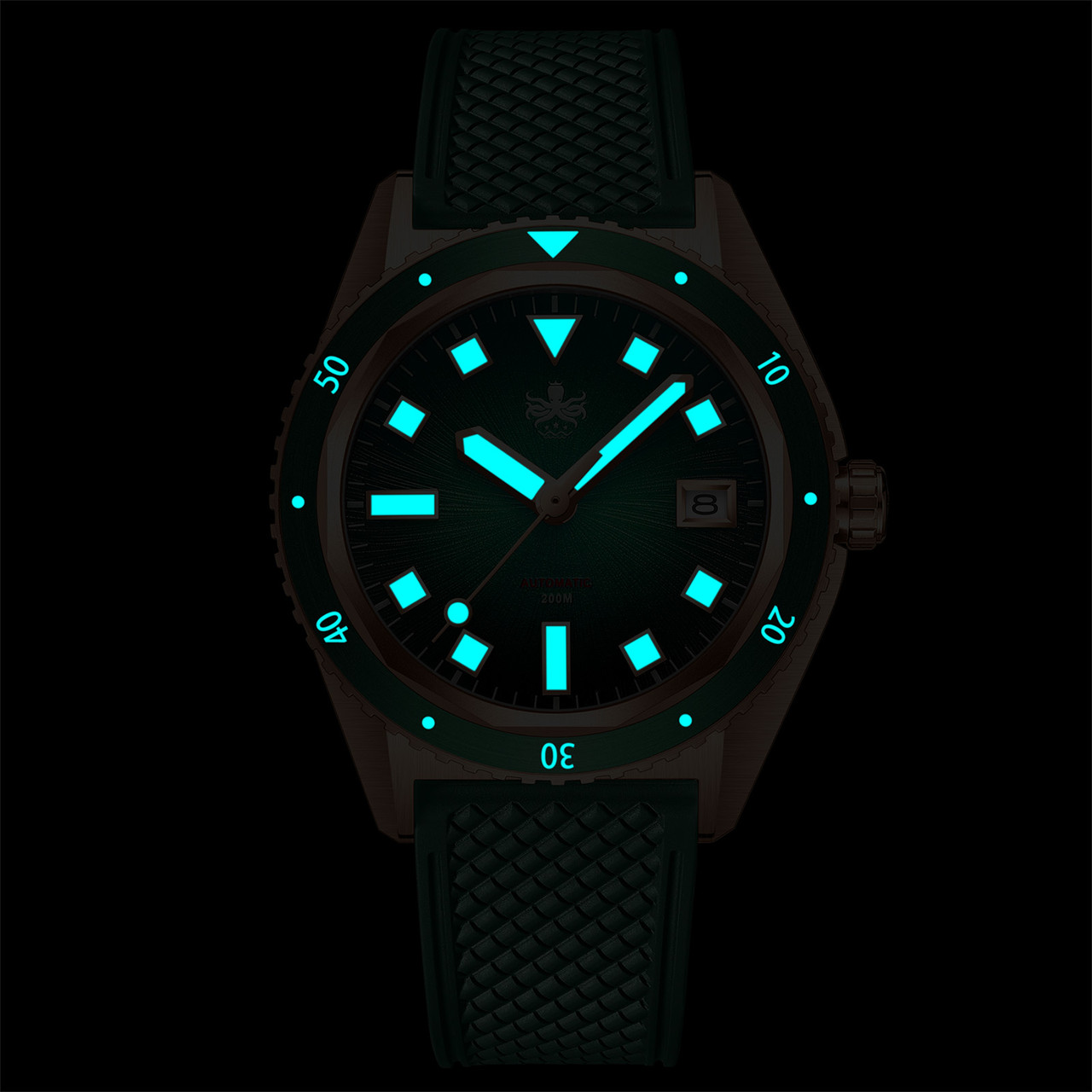 PHOIBOS Argo Bronze 200M Automatic Diver Watch PY057H Spiral