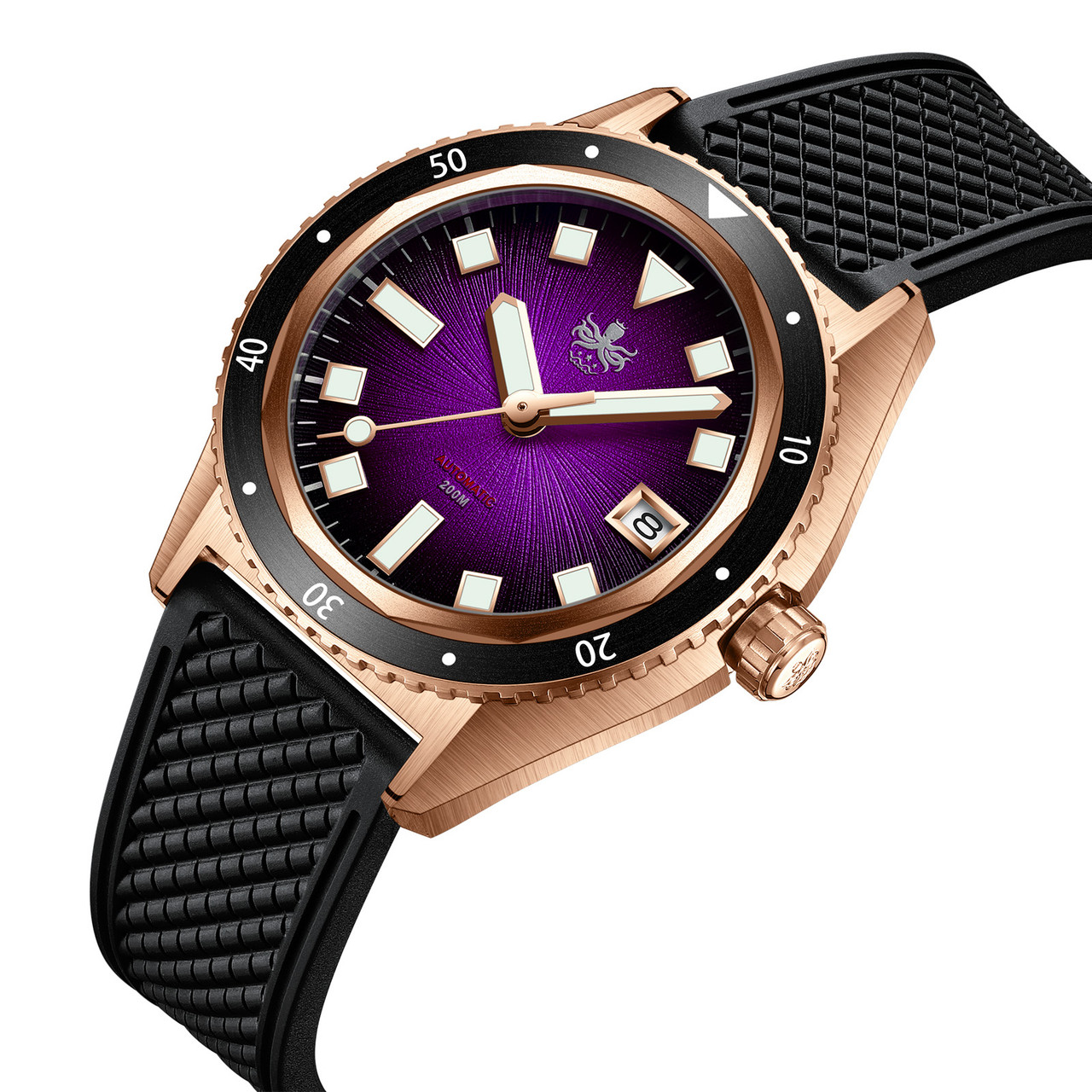 PHOIBOS Argo Bronze 200M Automatic Diver Watch PY057H Spiral