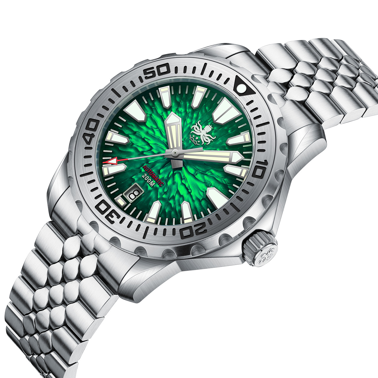 PHOIBOS KRAKEN 200M Automatic Diver Watch PY059A Tropic Green