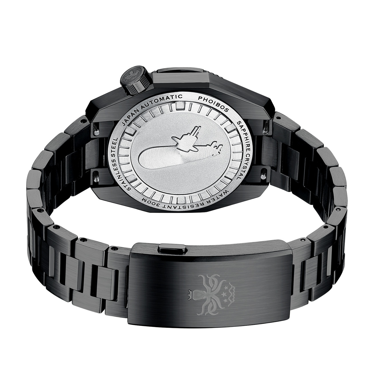 PHOIBOS Depth Hunter DLC 300M Automatic Diver Watch PY060CX Black