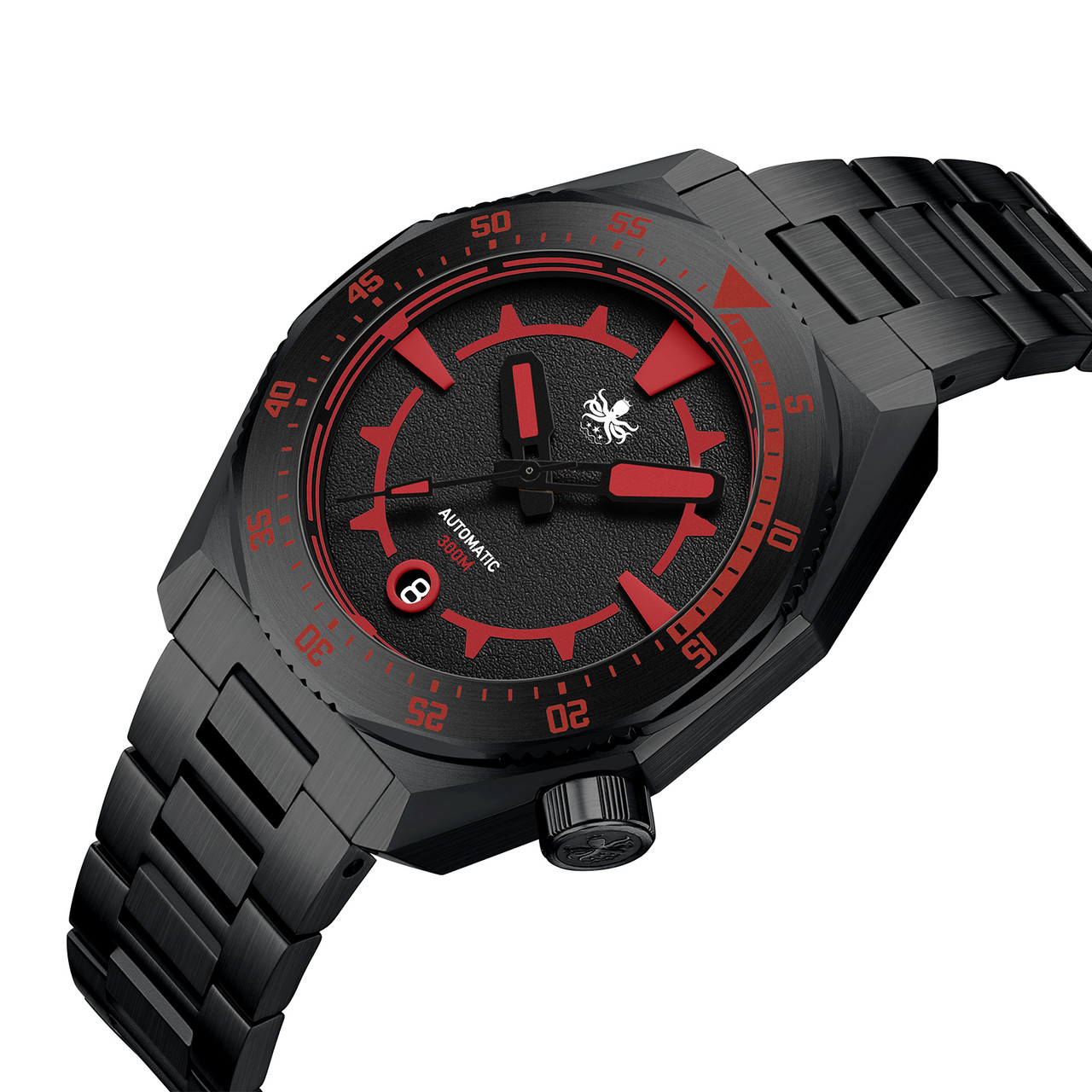 PHOIBOS Depth Hunter DLC 300M Automatic Diver Watch PY060DX Black