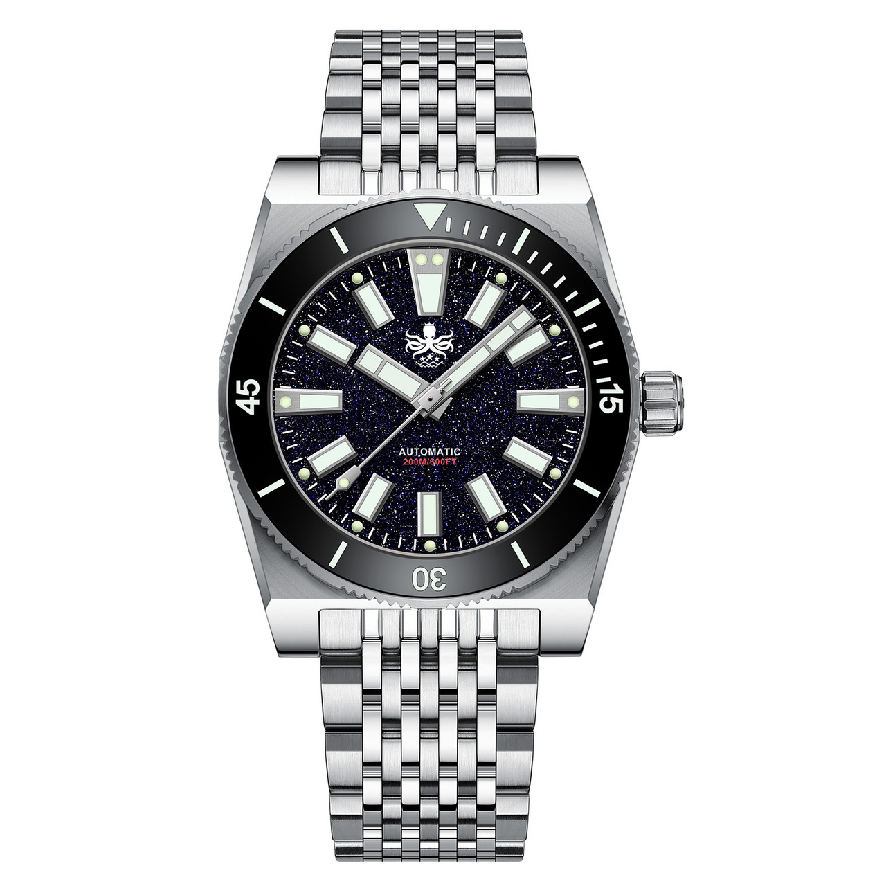 PHOIBOS Narwhal 200M Automatic Diver Watch PY061B Dark Blue Aventurine