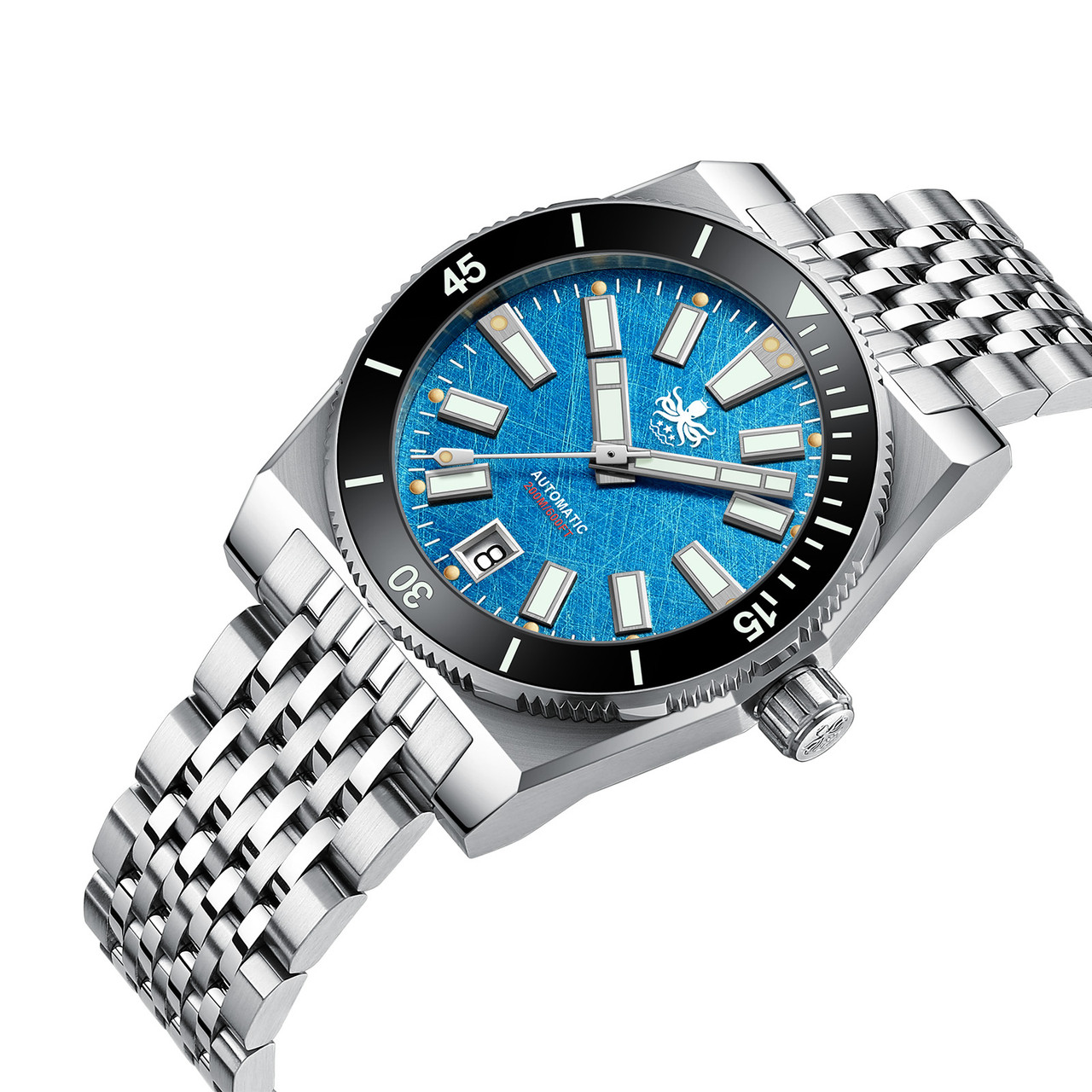 PHOIBOS Narwhal 200M Automatic Diver Watch PY061D Blue Vintage