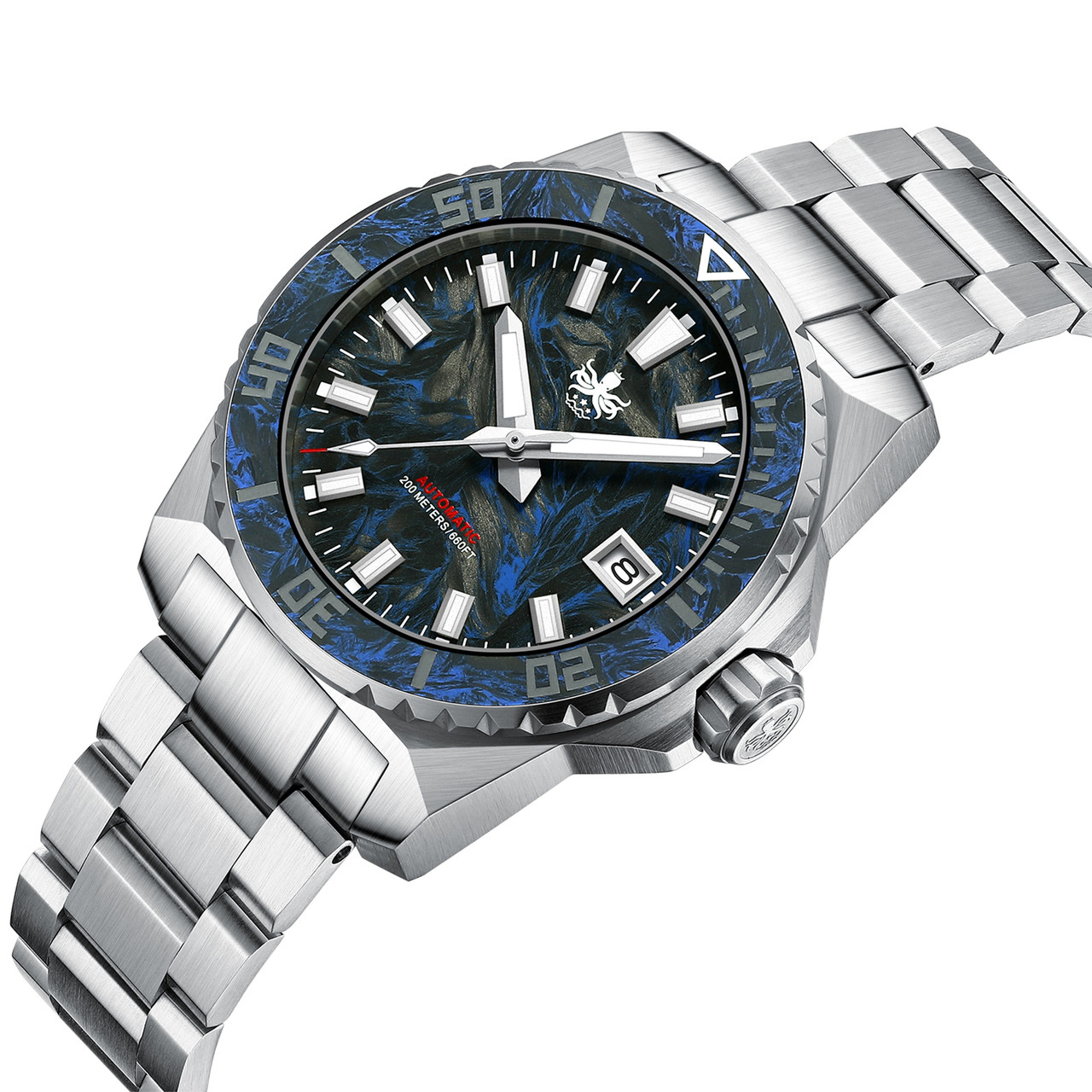 PHOIBOS LEVIATHAN 200M Automatic Diver Watch PY062B Blue Forged