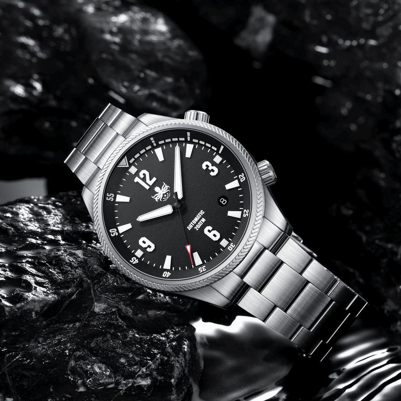 PHOIBOS Storm Corsair 200M Automatic Diver Watch PY063C Black