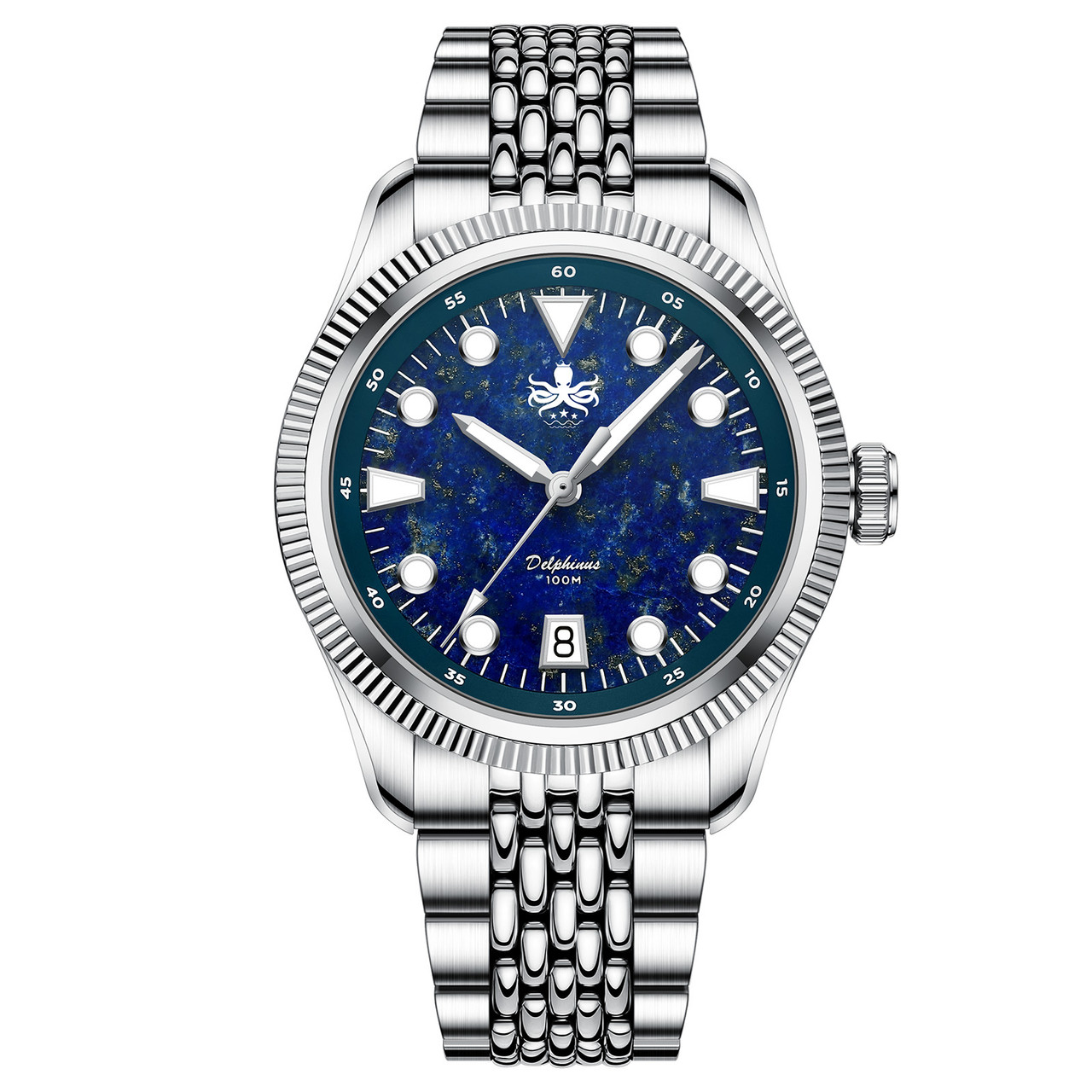 PHOIBOS Delphinus 100M Automatic Watch PY066B Lapis Lazuli