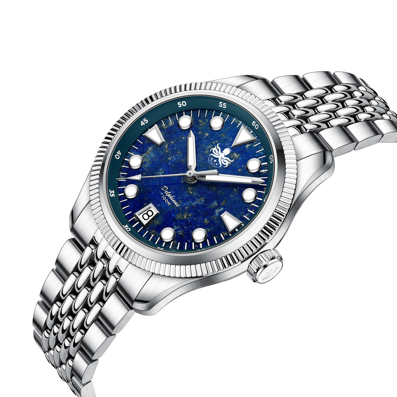 PHOIBOS Delphinus 100M Automatic Watch PY066B Lapis Lazuli