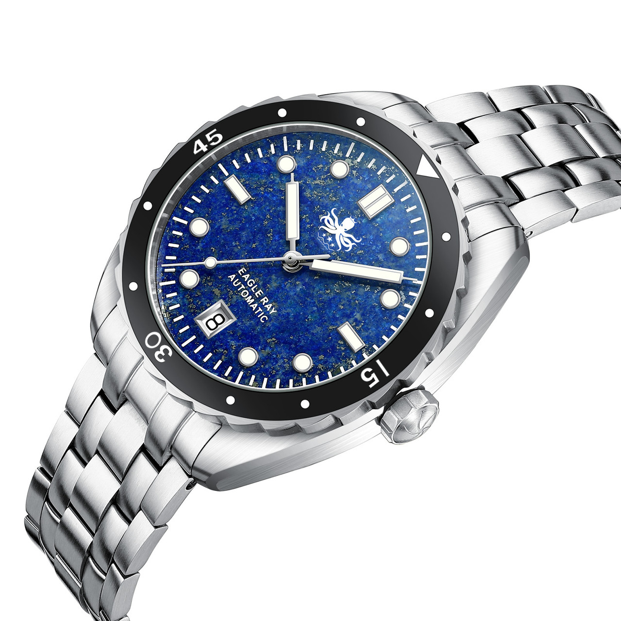 PHOIBOS EAGLE RAY 200M Automatic Diver Watch PY065BD Lapis Lazuli Date