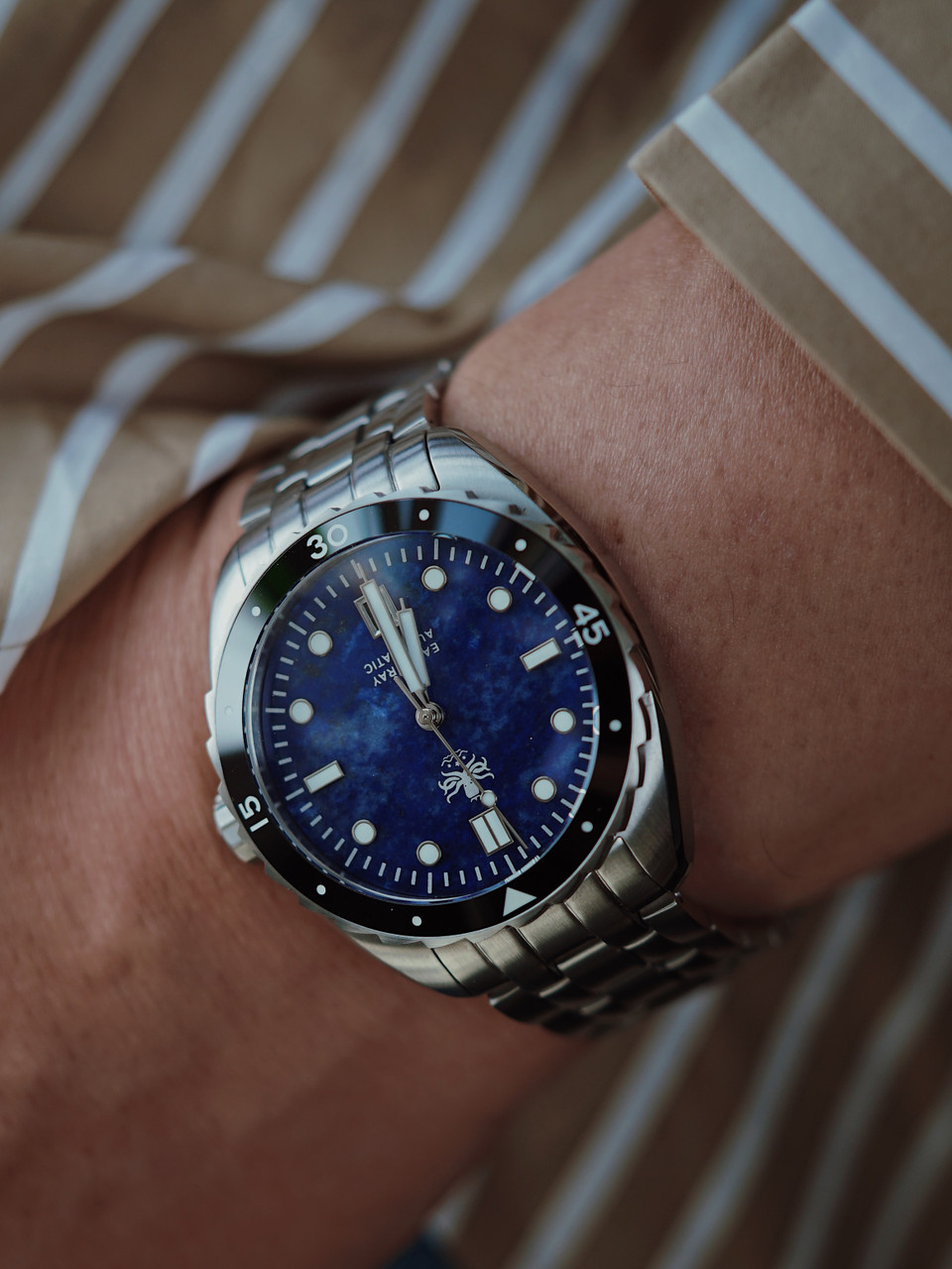 PHOIBOS EAGLE RAY 200M Automatic Diver Watch PY065BD Lapis Lazuli Date