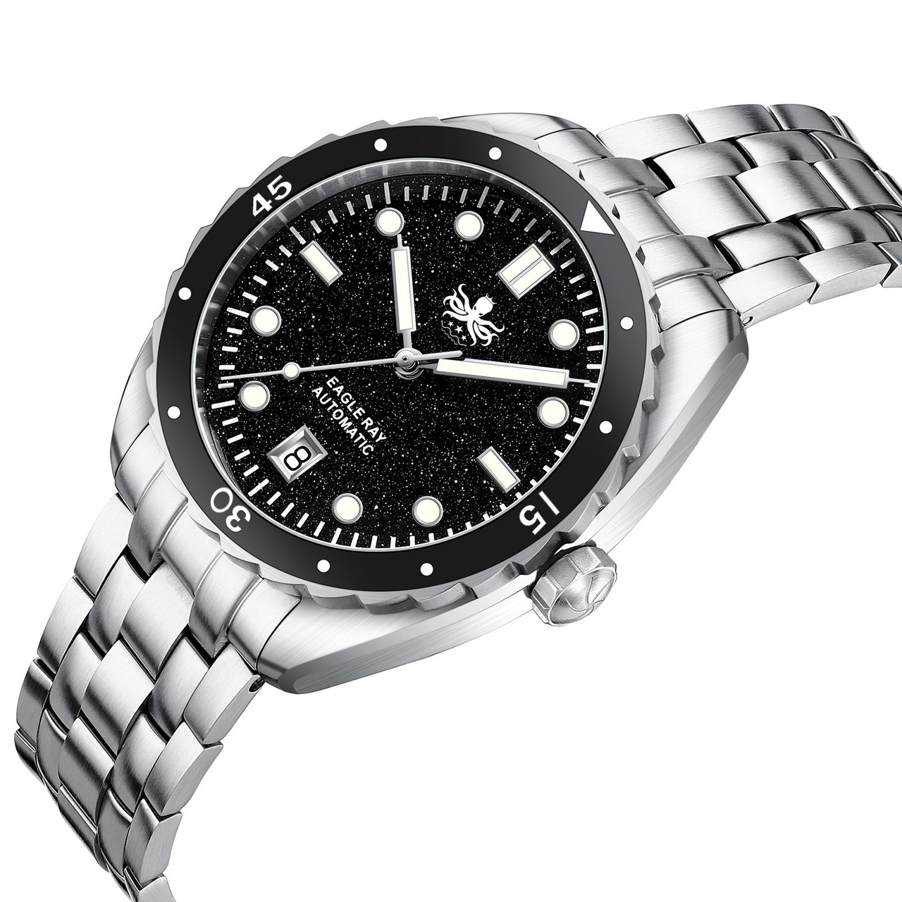 PHOIBOS EAGLE RAY 200M Automatic Diver Watch PY065CD Black