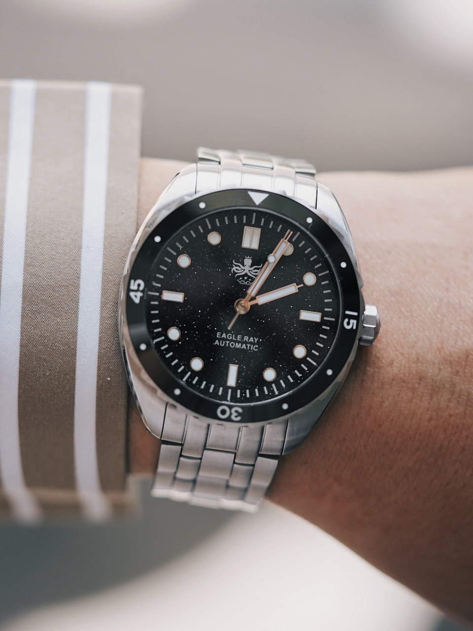 PHOIBOS EAGLE RAY 200M Automatic Diver Watch PY065CN Black
