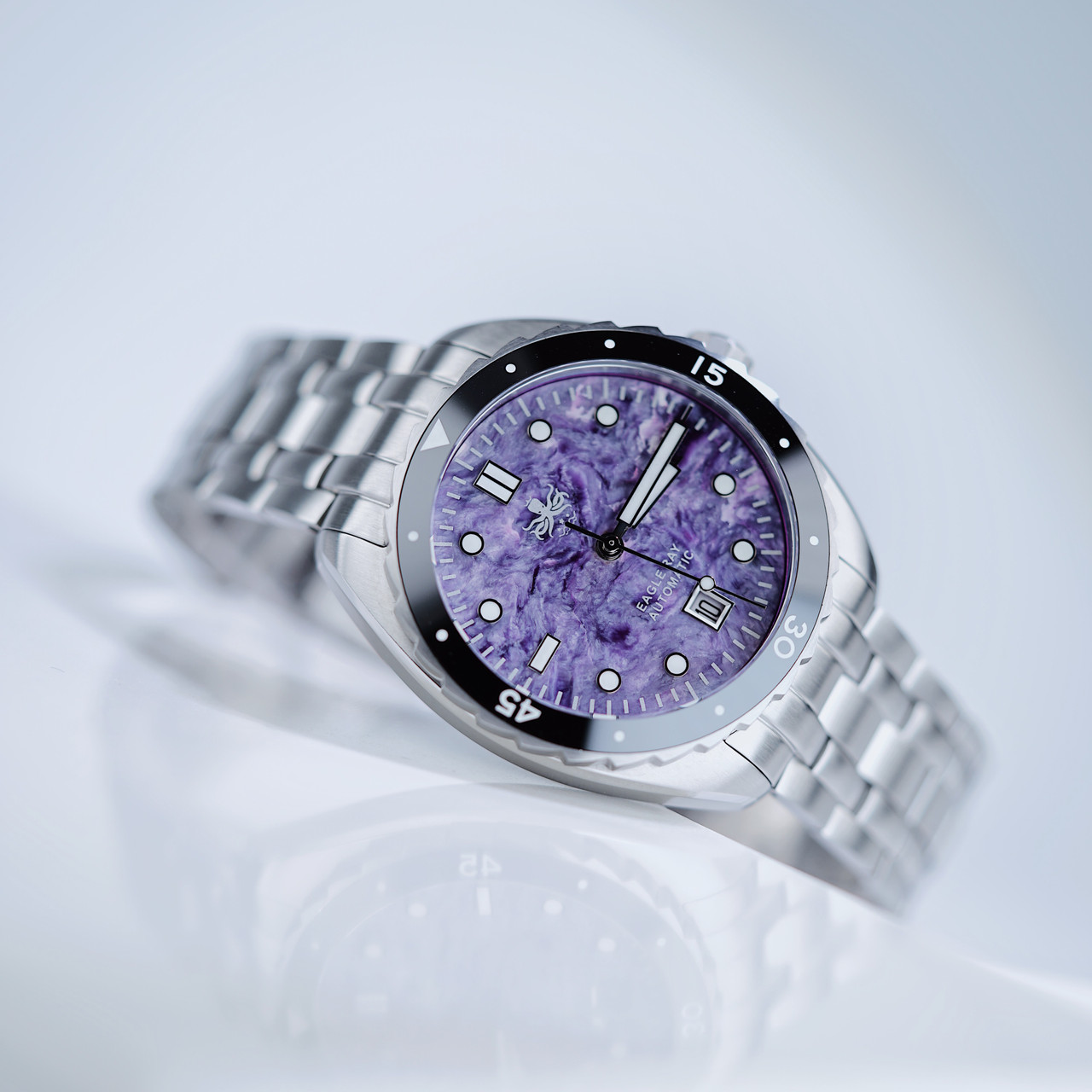 PHOIBOS EAGLE RAY 200M Automatic Diver Watch PY065HD Charoite Date