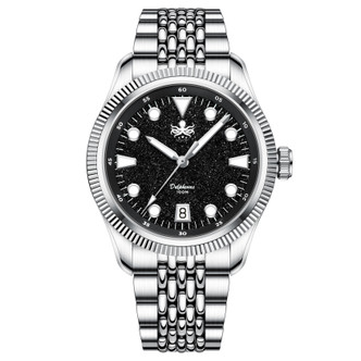 PHOIBOS Delphinus 100M Automatic Watch PY066C Black Aventurine