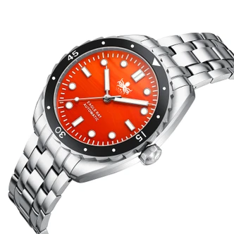 PHOIBOS EAGLE RAY 200M Automatic Diver Watch PY065FN Orange Agate No Date