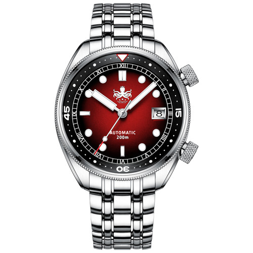 PHOIBOS EAGLE RAY 200M Automatic Compressor Dive Watch PY029E Red