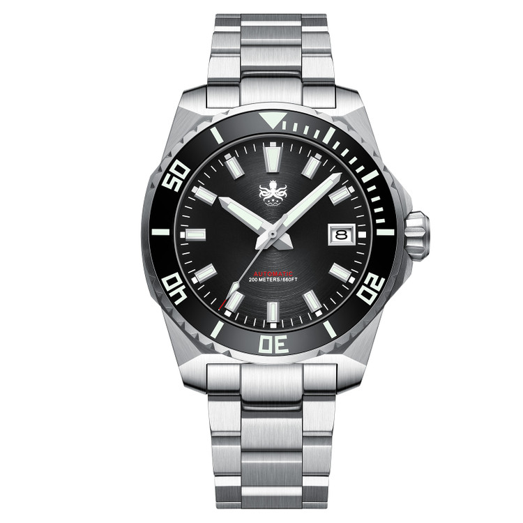 PHOIBOS LEVIATHAN 200M Automatic Diver Watch PY054C Black