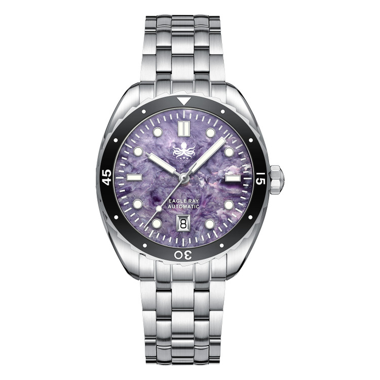 PHOIBOS EAGLE RAY 200M Automatic Diver Watch PY065HD Charoite Date