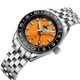 PHOIBOS WAVE MASTER GMT 200M Automatic Diver Watch PY049G Orange