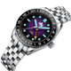 PHOIBOS WAVE MASTER GMT 200M Automatic Diver Watch PY049H Purple