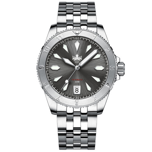 PHOIBOS Voyager 200M Automatic Diver Watch PY026E Sunray Gray