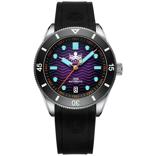 PHOIBOS WAVE MASTER PY010HR 300M Automatic Dive Watch Purple