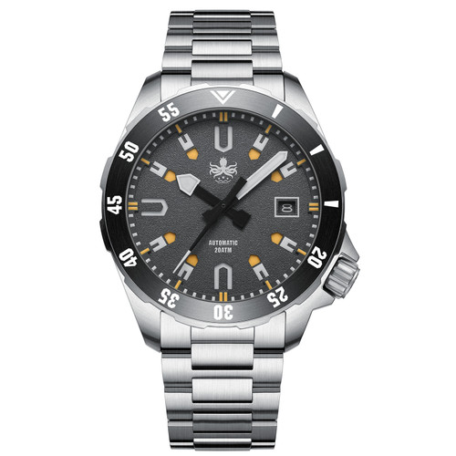 PHOIBOS APOLLO 200M Automatic Diver Watch PY056D Grey