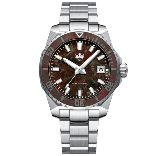 PHOIBOS LEVIATHAN 200M Automatic Diver Watch PY062D Red Forged
