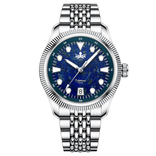 PHOIBOS Delphinus 100M Automatic Watch PY066B Lapis Lazuli