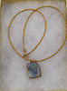 Blue-Green Square Druzy Necklace