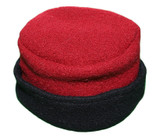 Womens Wool Hat - Red with Black Band