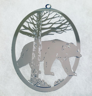 Silver Bear Ornament