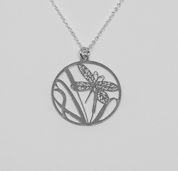 Silver Dragonfly Necklace