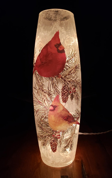 Red and Yellow Cardinals Vase - BCC0209