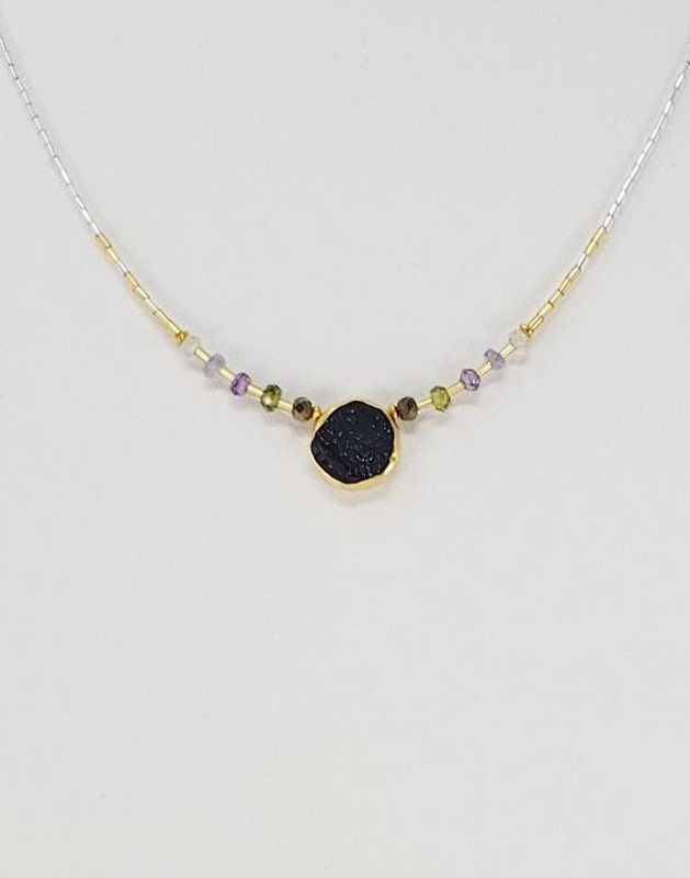 black druzy necklace