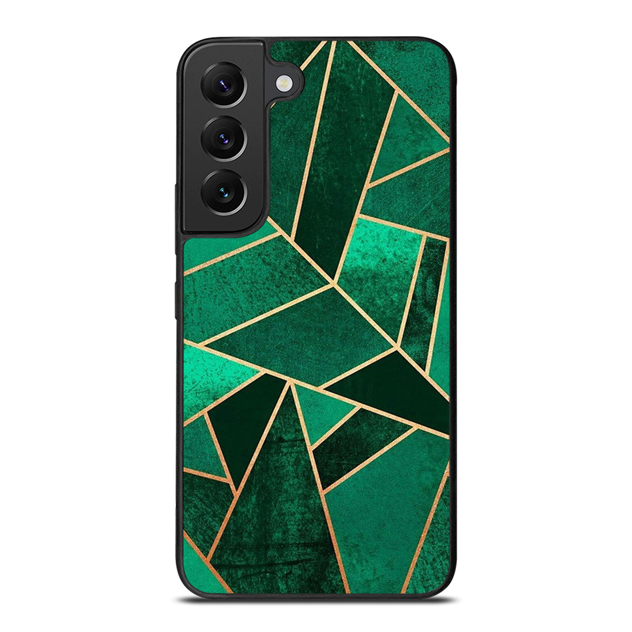 Anoniem koken water EMERALD AND COPPER GEOMETRIC PATTERN Samsung Galaxy S22 Plus Case Cover