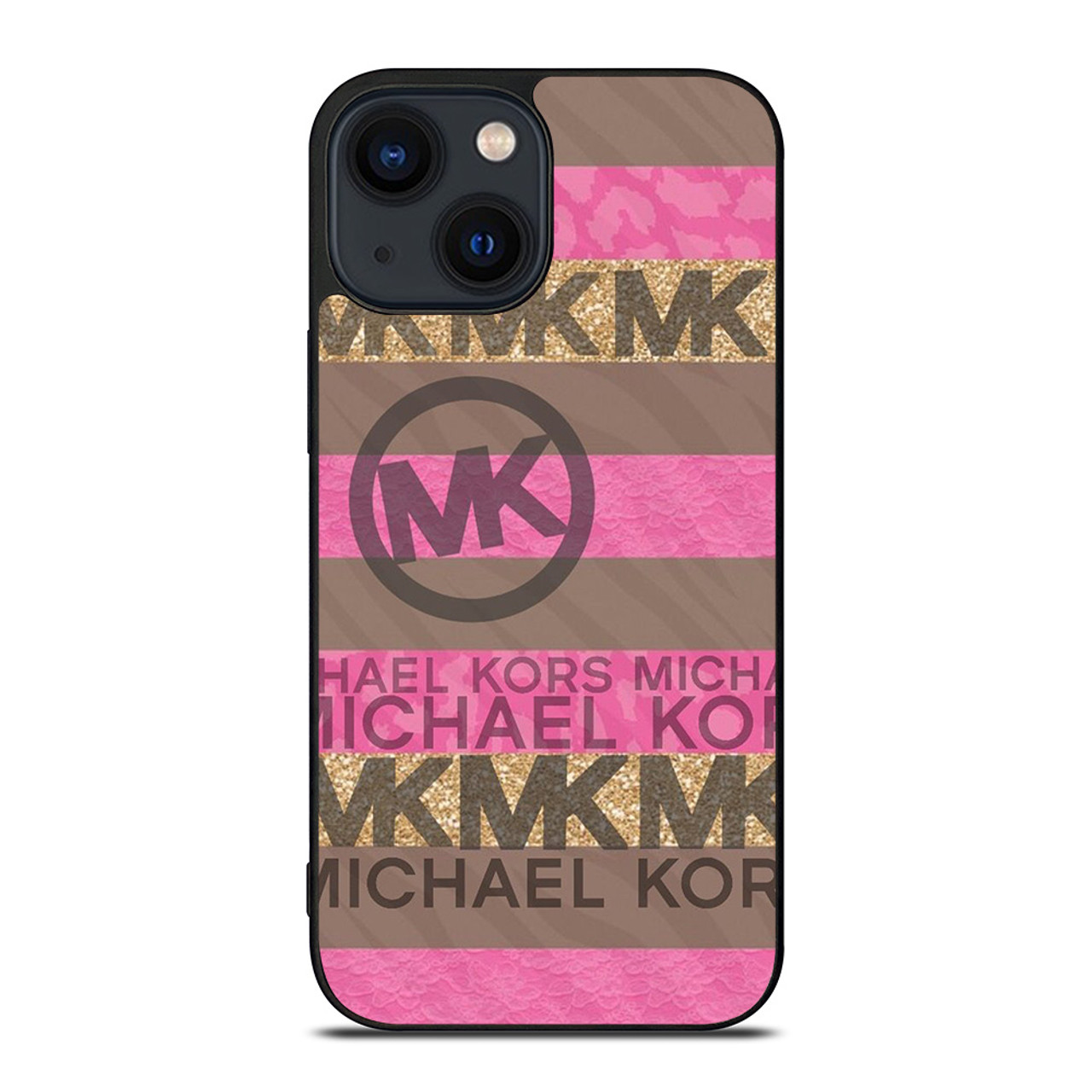 MICHAEL KORS PINK STRIP LOGO iPhone 14 Plus Case Cover