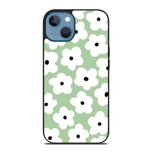 GREEN RETRO FLORAL PATTERN iPhone 13 Case Cover