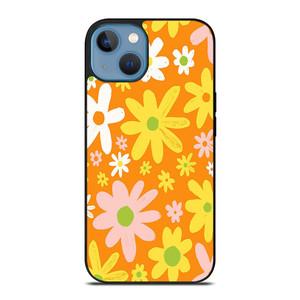FLOWER POWER ORANGE PATTERN iPhone 13 Case Cover