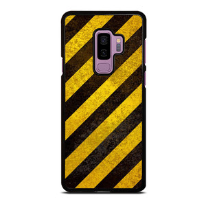 BLACK YELLOW POLICE LINE STRIPE Samsung Galaxy S9 Plus Case Cover