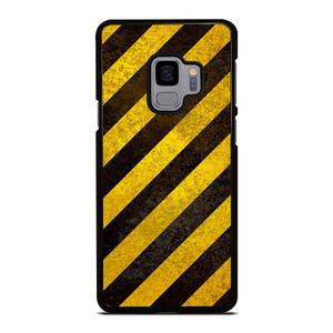 BLACK YELLOW POLICE LINE STRIPE Samsung Galaxy S9 Case Cover