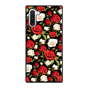 SEAMLESS RED WHITE ROSE PATTERN Samsung Galaxy Note 10 Case Cover SEAMLESS RED WHITE ROSE PATTERN Samsung Galaxy Note 10 Case Cover