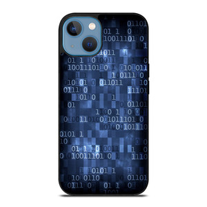 BLUE STYLISH BINARY CODE iPhone 13 Case Cover