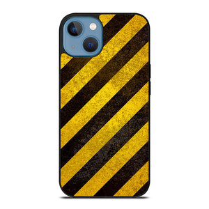 BLACK YELLOW POLICE LINE STRIPE iPhone 13 Case Cover BLACK YELLOW POLICE LINE STRIPE iPhone 13 Case Cover