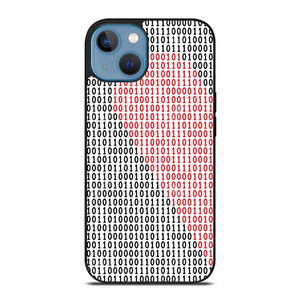 BINARY CODE HALF HEART PATTERN iPhone 13 Case Cover