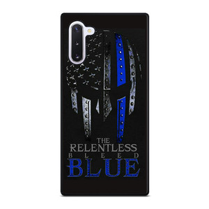 BLUE LINE POLICE WARRIOR SKULL Samsung Galaxy Note 10 Case Cover BLUE LINE POLICE WARRIOR SKULL Samsung Galaxy Note 10 Case Cover